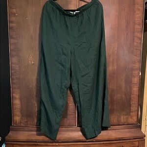 Anthropologie linen blend pants in deep green size M